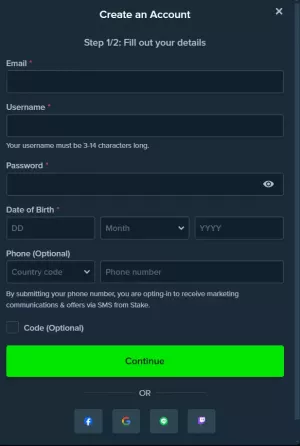 stake registration form