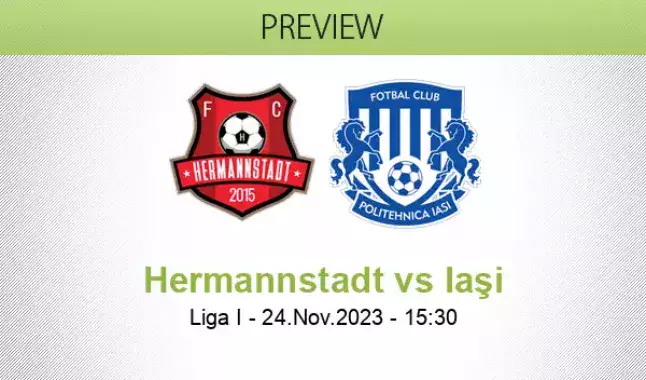 Hermannstadt vs Politehnica Iasi Prediction and Picks 24 November