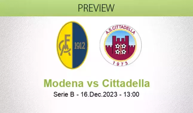 Modena vs Cittadella » Predictions, Odds, Live Scores & Stats